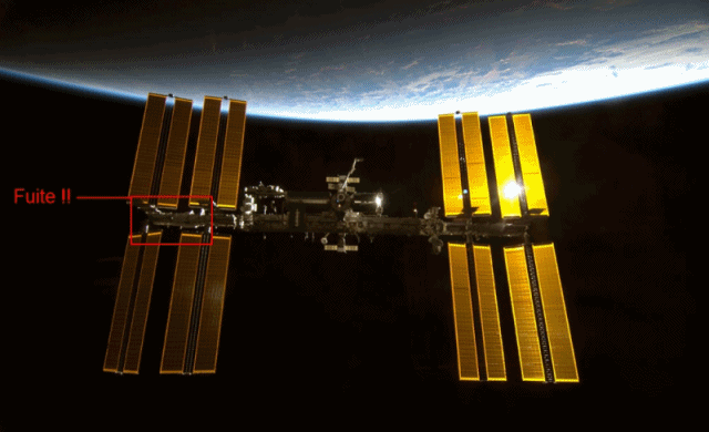 La Station Spatiale Internationale jette les poubelles et les astronautes un petit satellite Fuite-amoniac-ISS2@GURUMED