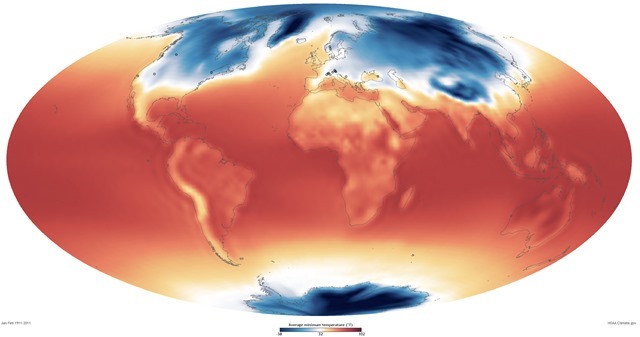 Réchaufement climatique-1911-2011