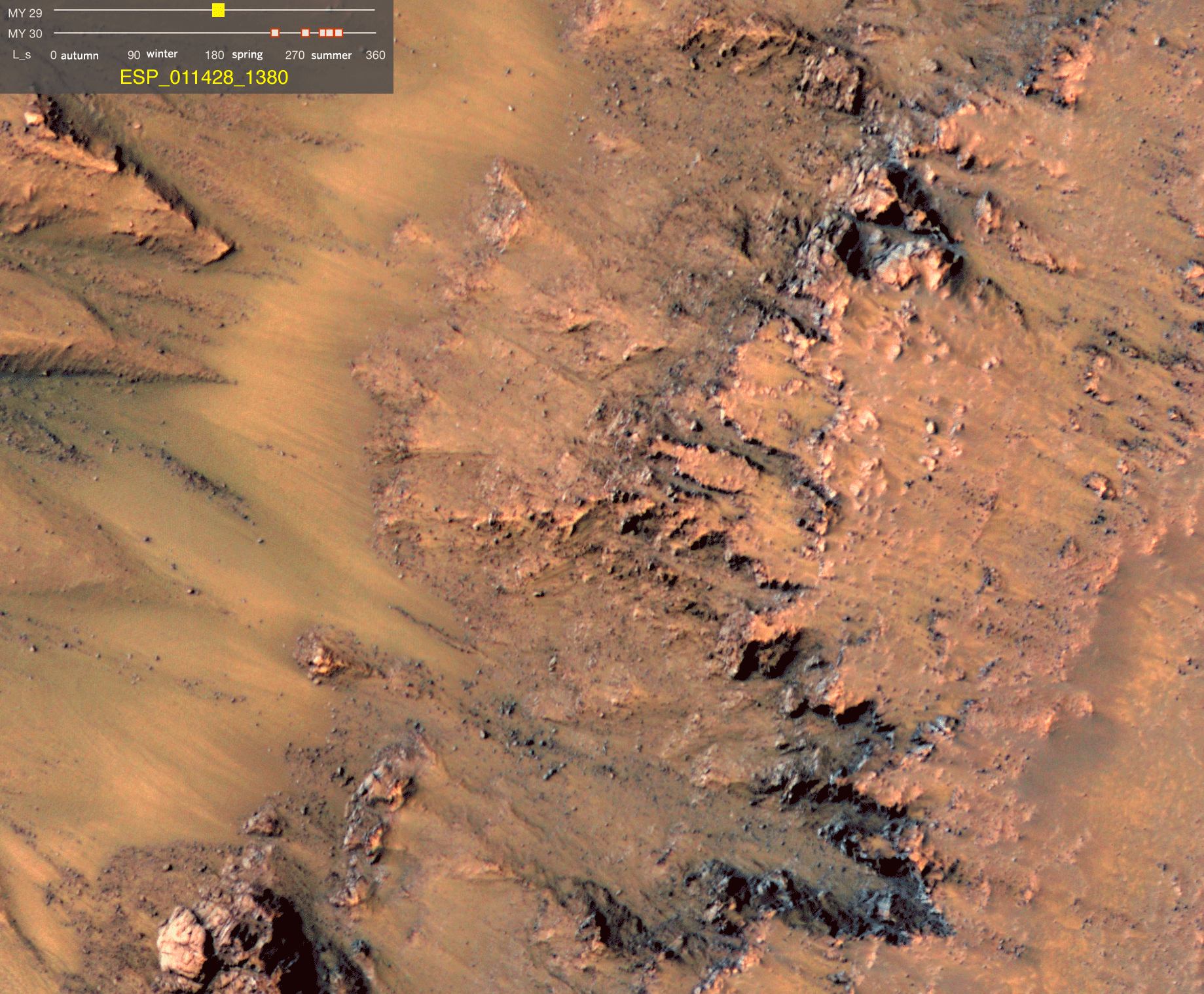 cratère-Newton-eau-Mars