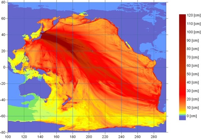 japon-tsunami-représentation-NOAA-vagues2