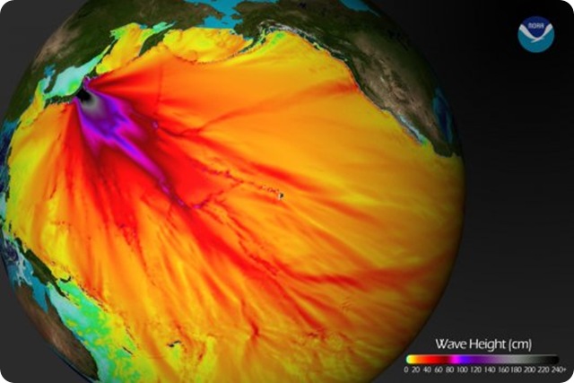 japon-tsunami-représentation-NOAA-vagues