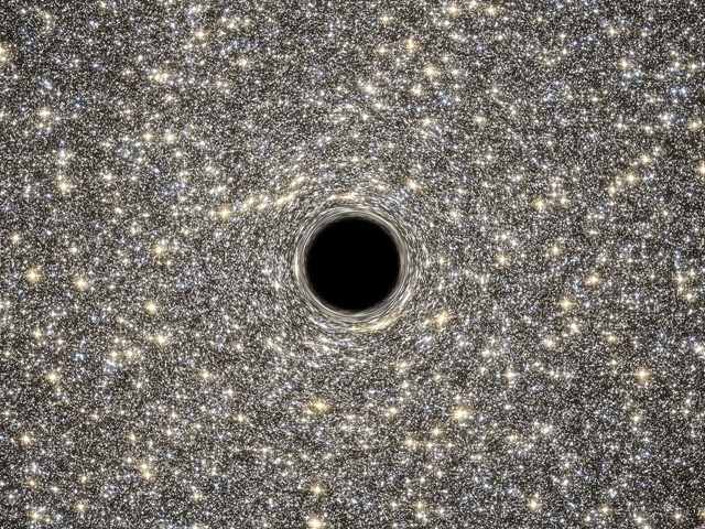Artist’s concept of supermassive black hole within M60-UCD1