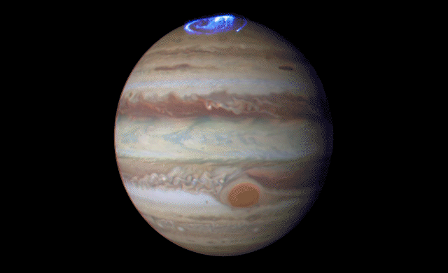 Hubble Tracks Bright Auroras on Jupiter_0-92