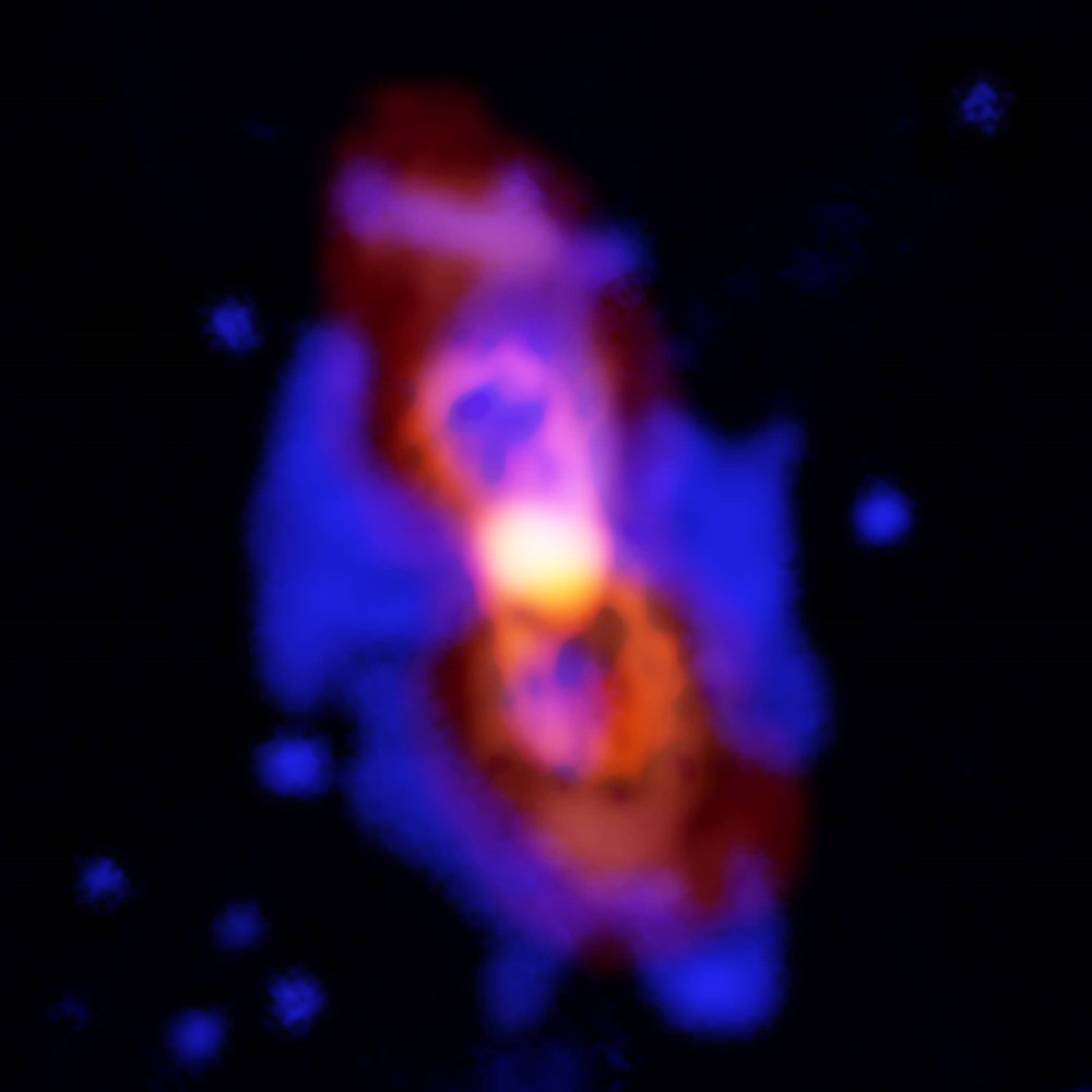 ALMA radio/optical composite image of the first detection of Aluminium Nuclear Isotope discovered in space.