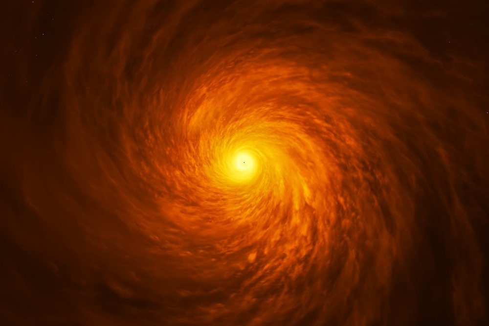 Top-Down view of artist’s impression of NGC3147 black hole disc