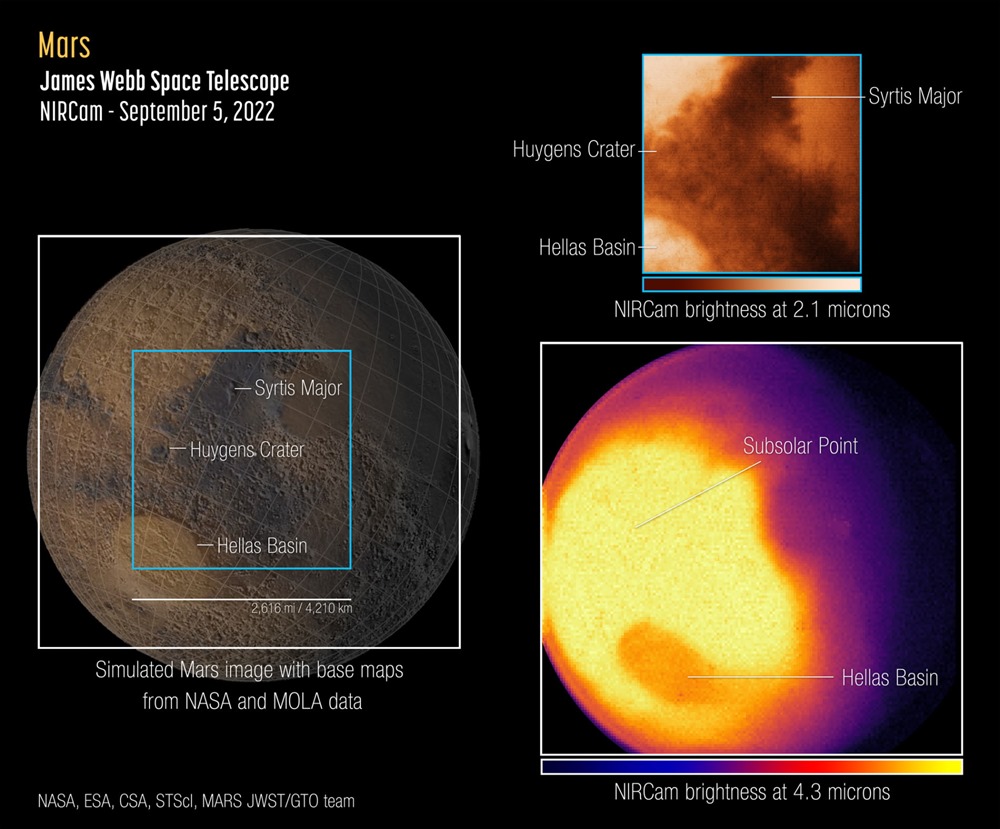 First Webb Observations of Mars Dazzle Astronomers